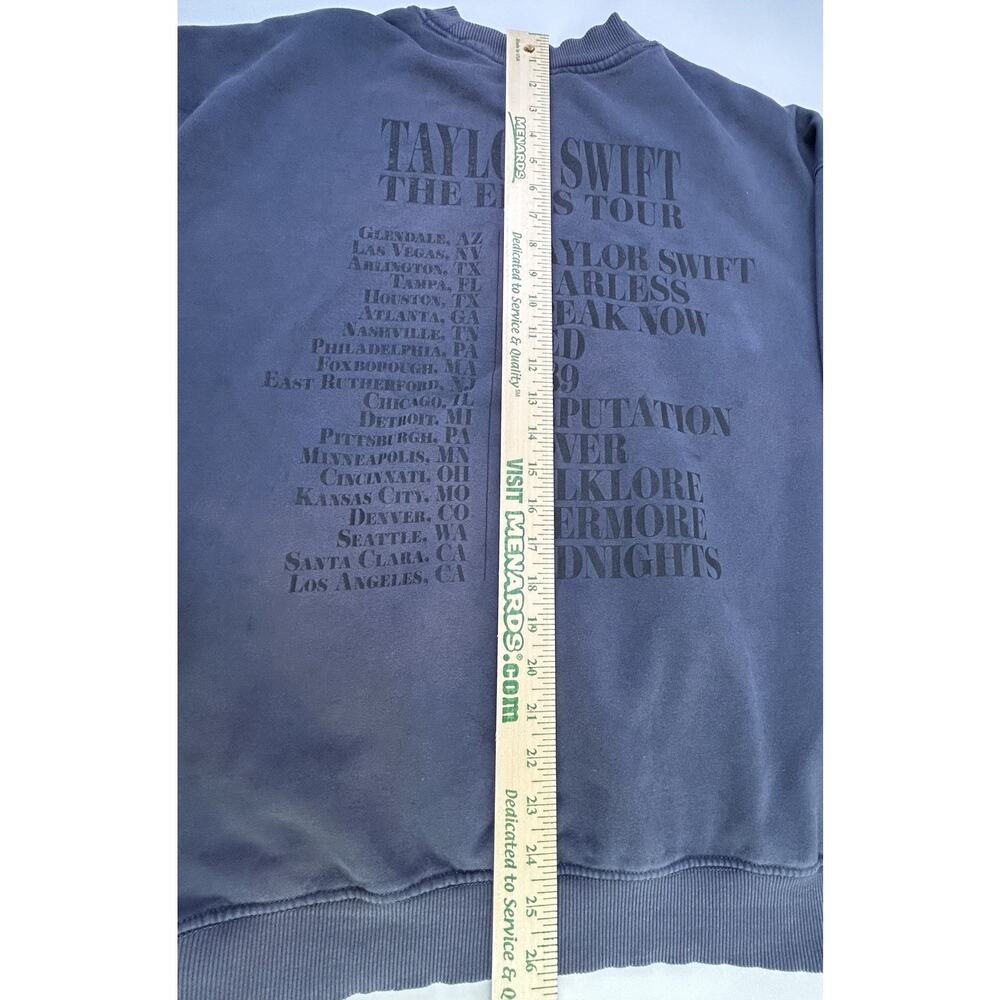 Taylor Swift The Eras Tour Sweatshirt Gray Crewneck Womens MED DISCOLORED - Picture 12 of 13